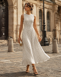 Vestido Alice - Poá com Cintura Elástica